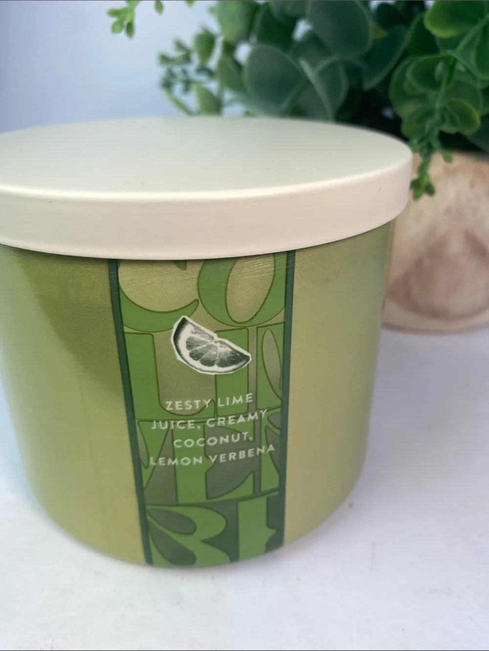 Bath & Body Works “Coconut Lime Verbena” New 3 Wick Candle